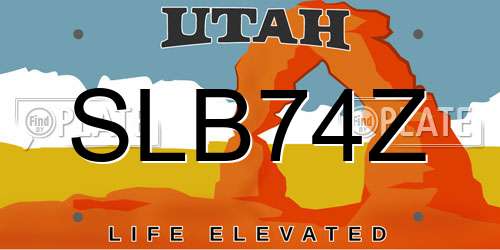 SLB74Z Utah License Plate