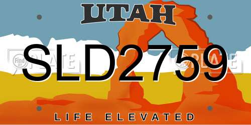 SLD2759 Utah License Plate