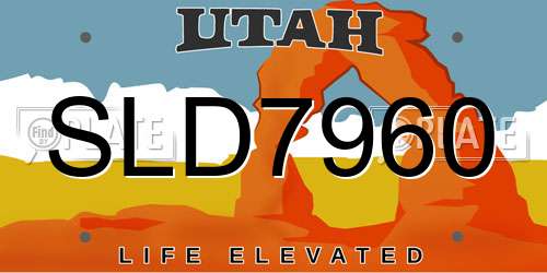SLD7960 Utah License Plate