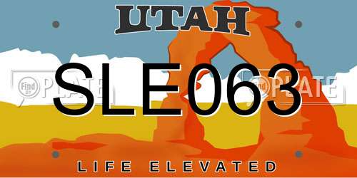 SLE063 Utah License Plate