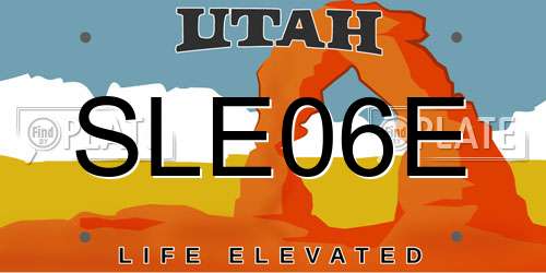 SLE06E Utah License Plate