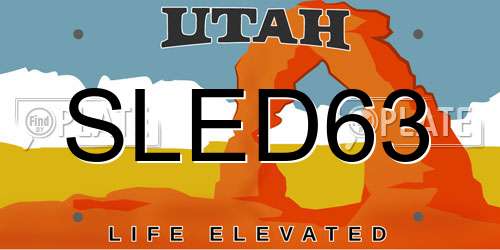 SLED63 Utah License Plate