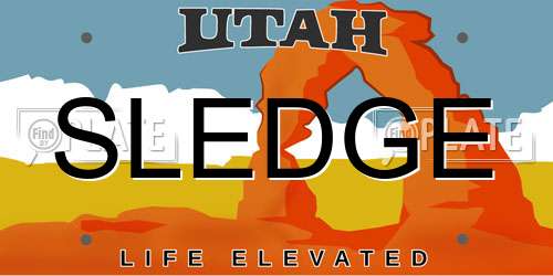 SLEDGE Utah License Plate