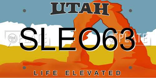 SLEO63 Utah License Plate