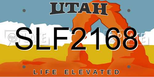 SLF2168 Utah License Plate