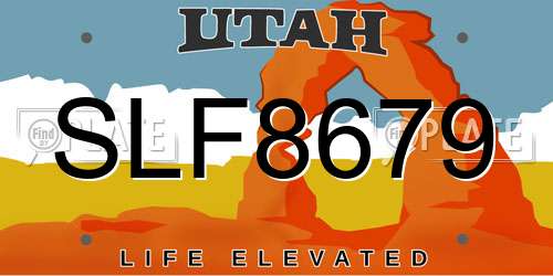 SLF8679 Utah License Plate