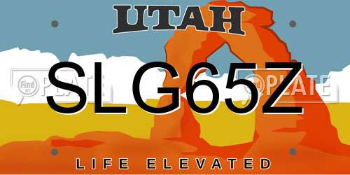 SLG65Z Utah License Plate