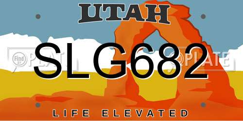 SLG682 Utah License Plate
