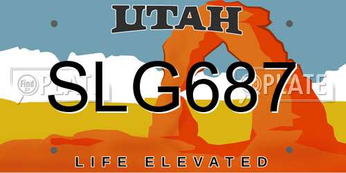 SLG687 Utah License Plate