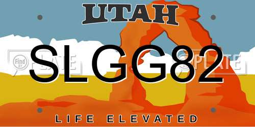 SLGG82 Utah License Plate