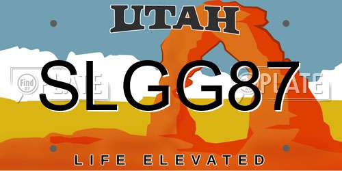 SLGG87 Utah License Plate