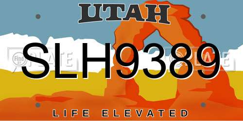 SLH9389 Utah License Plate
