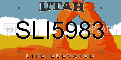 SLI5983 Utah License Plate