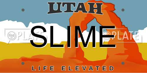 SLIME Utah License Plate