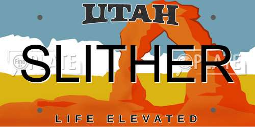 SLITHER Utah License Plate