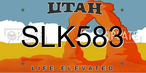 SLK583 Utah License Plate
