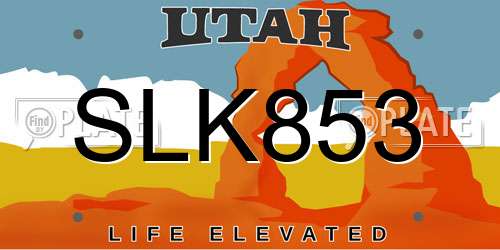 SLK853 Utah License Plate