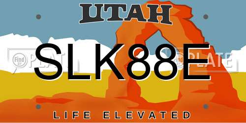 SLK88E Utah License Plate