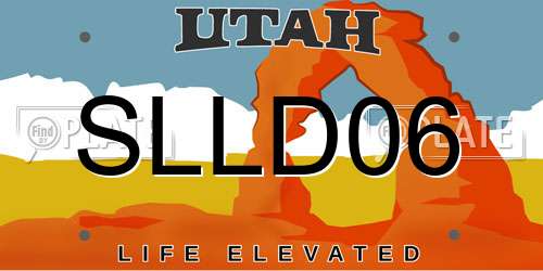 SLLD06 Utah License Plate