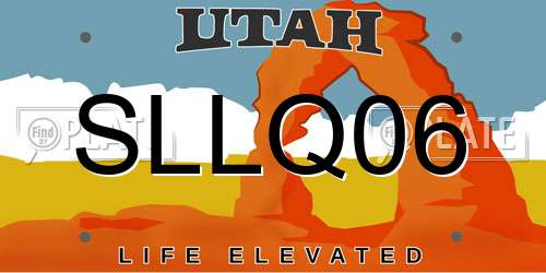 SLLQ06 Utah License Plate