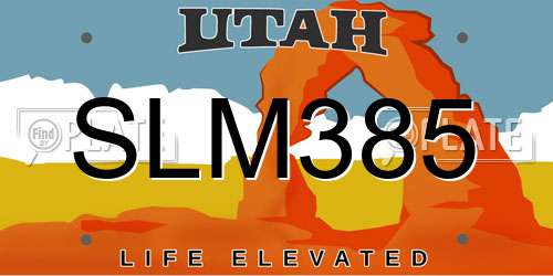 SLM385 Utah License Plate
