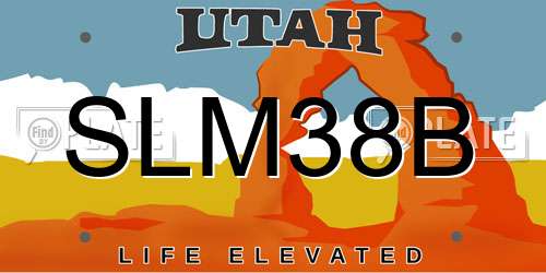 SLM38B Utah License Plate