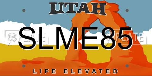 SLME85 Utah License Plate