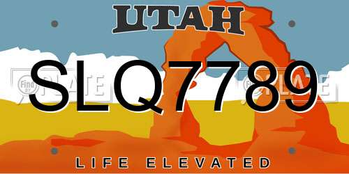 SLQ7789 Utah License Plate
