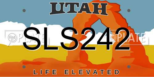 SLS242 Utah License Plate