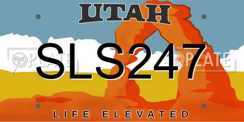 SLS247 Utah License Plate
