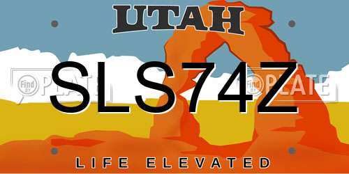 SLS74Z Utah License Plate