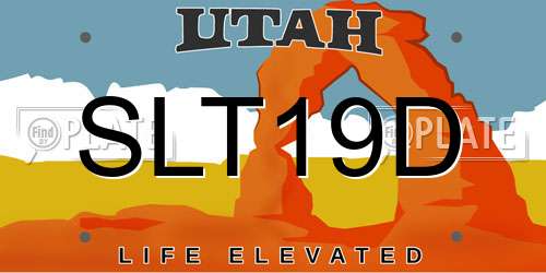 SLT19D Utah License Plate