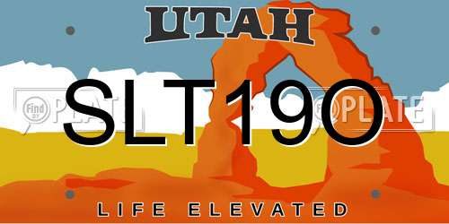 SLT19O Utah License Plate