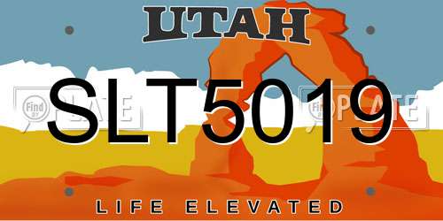 SLT5019 Utah License Plate