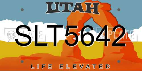 SLT5642 Utah License Plate