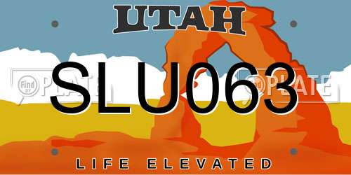 SLU063 Utah License Plate