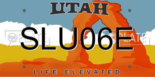 SLU06E Utah License Plate