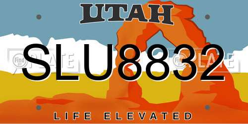 SLU8832 Utah License Plate