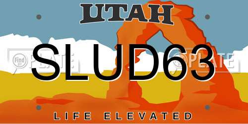 SLUD63 Utah License Plate
