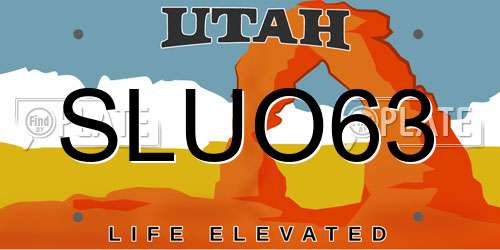 SLUO63 Utah License Plate