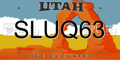 SLUQ63 Utah License Plate