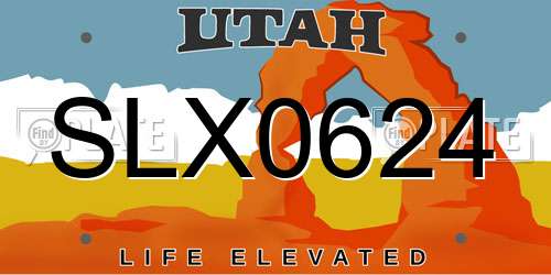 SLX0624 Utah License Plate