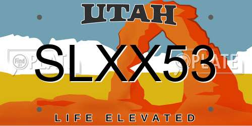 SLXX53 Utah License Plate