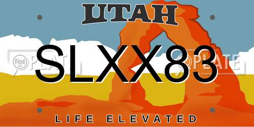 SLXX83 Utah License Plate