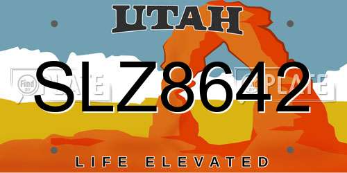 SLZ8642 Utah License Plate