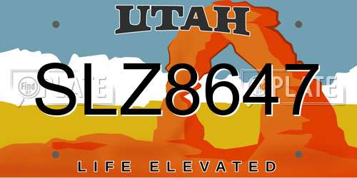 SLZ8647 Utah License Plate
