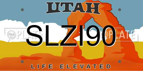 SLZI90 Utah License Plate
