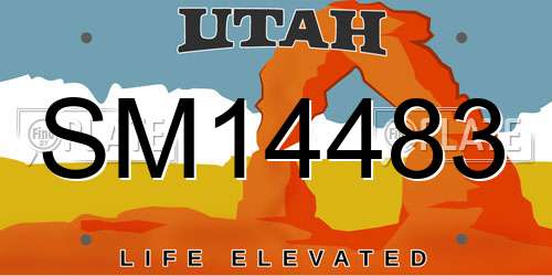 SM14483 Utah License Plate