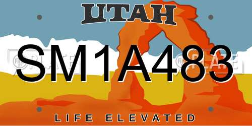 SM1A483 Utah License Plate