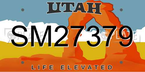 SM27379 Utah License Plate